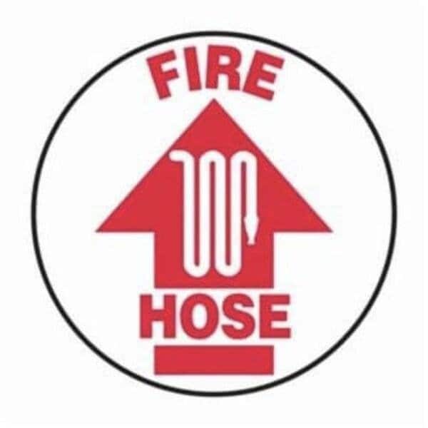 Accuform Floor Sign, Series SlipGard, Legend FIRE Hose ARROW, NonSlip Adhesive Vinyl, 17 in Height MFS722 - main